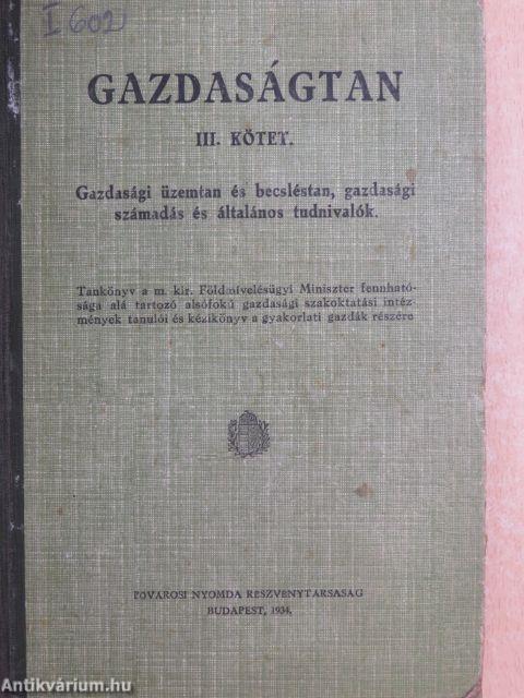 Gazdaságtan III.