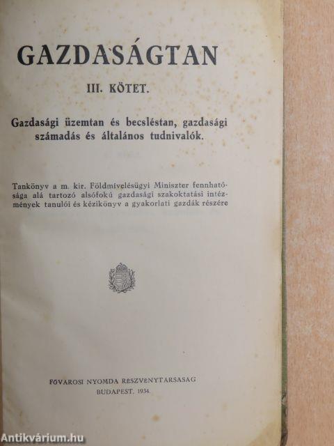 Gazdaságtan III.