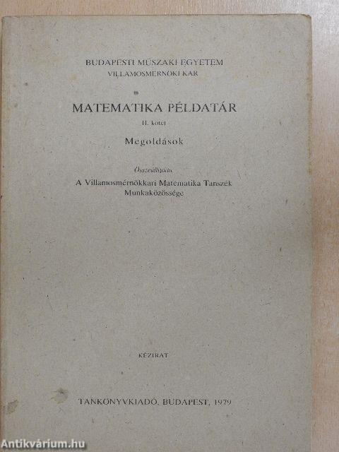 Matematika példatár II.