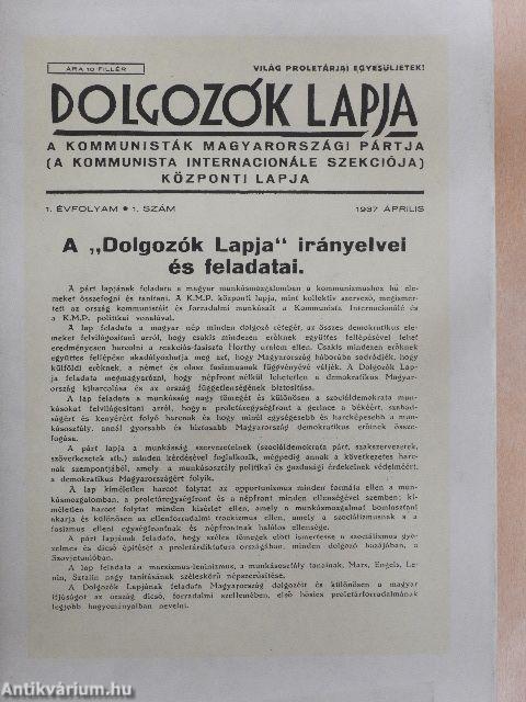 Dolgozók Lapja 1937-1938.