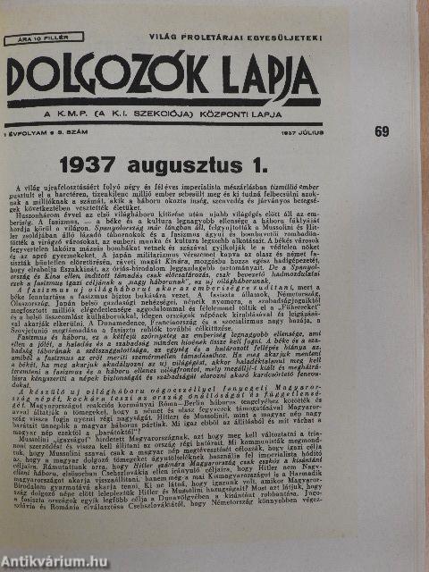 Dolgozók Lapja 1937-1938.