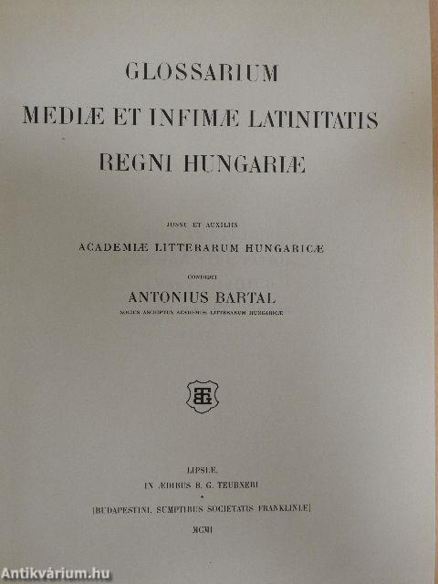 Glossarium mediae et infimae latinitatis regni Hungariae