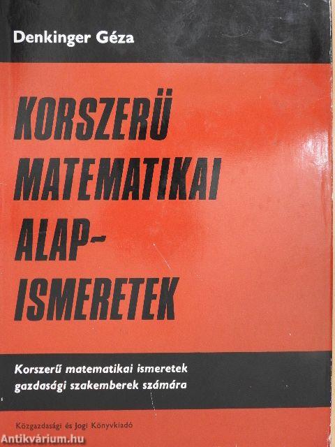 Korszerű matematikai alapismeretek