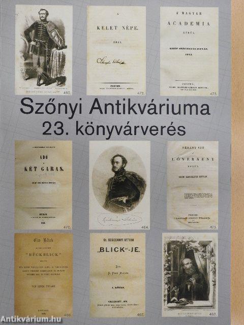 Szőnyi Antikváriuma 23. könyvárverés