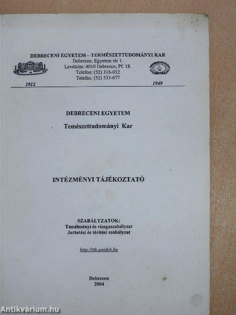 Intézményi tájékoztató