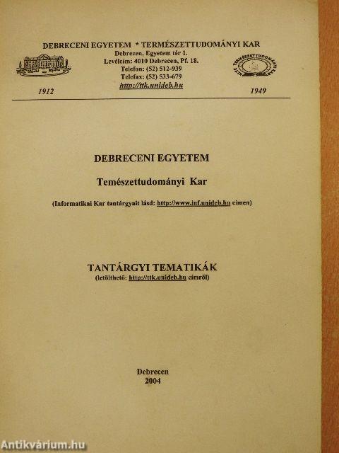 Tantárgyi tematikák