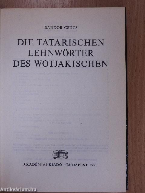 Die Tatarischen Lehnwörter des Wotjakischen (dedikált példány)