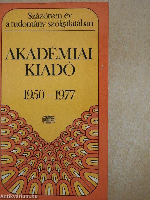 Akadémiai Kiadó 1950-1977