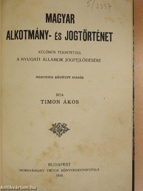 Magyar Alkotmány- és Jogtörténet I. (töredék)