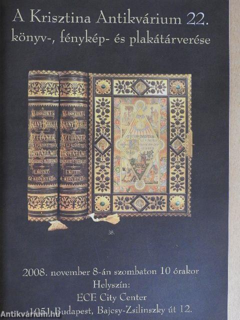 A Krisztina Antikvárium 22. könyv-, fénykép- és plakátárverése