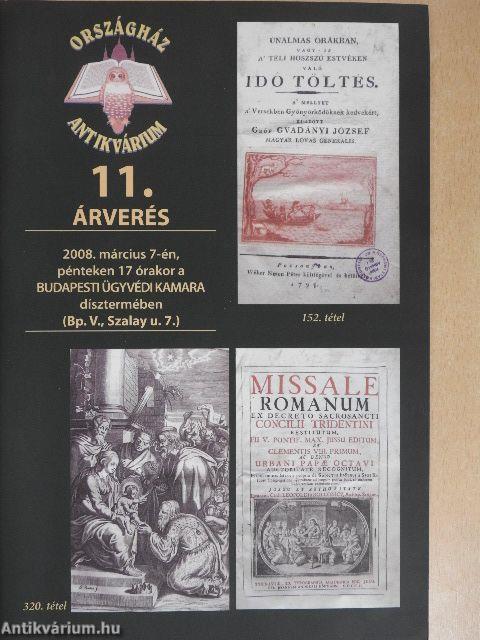 Országház Antikvárium 11. árverés