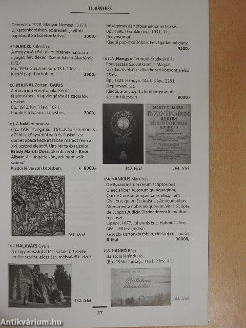 Országház Antikvárium 11. árverés