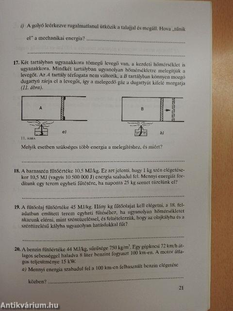 Fizika munkafüzet és feladatlap 10.