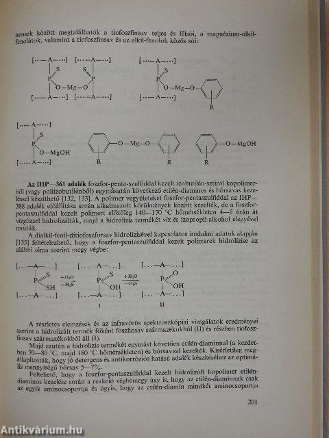 Kenőolaj- és üzemanyag-adalékok kémiája és technológiája