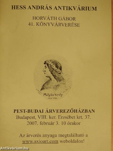 Horváth Gábor 41. könyvárverése