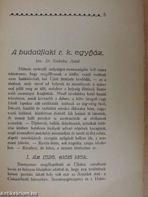 A budapest-újlaki róm. kath. egyház évkönyvei I.