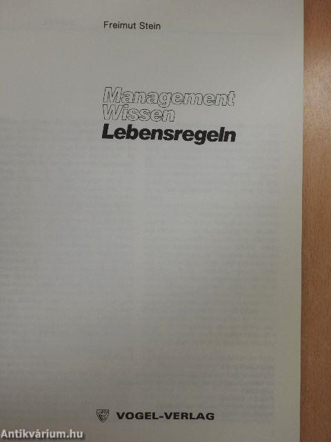 Management Wissen Lebensregeln