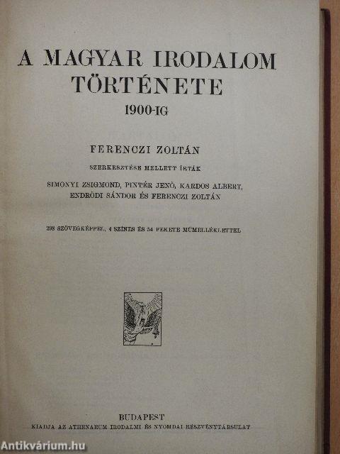 A magyar irodalom története 1900-ig