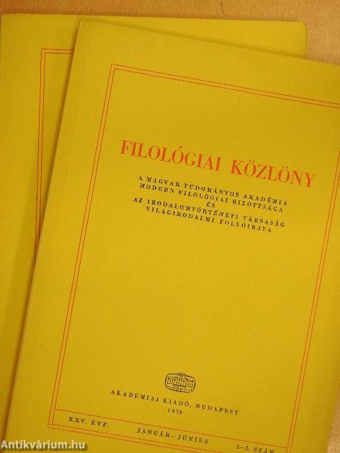 Filológiai Közlöny 1979. január-december I-II.