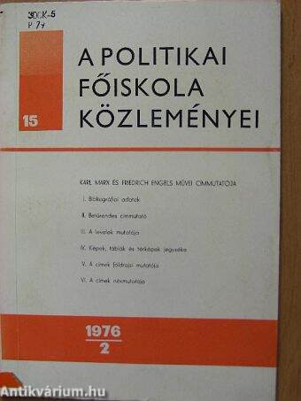 A Politikai Főiskola Közleményei 1976/2