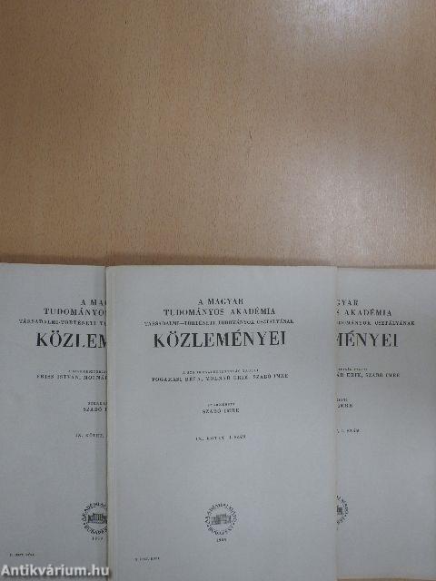 A Magyar Tudományos Akadémia Társadalmi-Történeti Tudományok Osztályának Közleményei 1959/1-4.