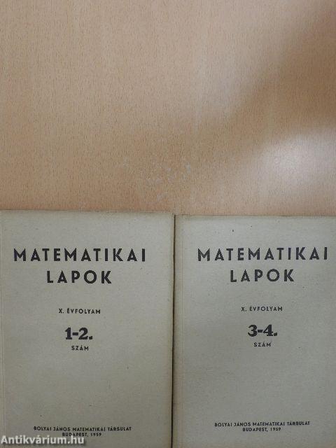 Matematikai Lapok 1959/1-4.