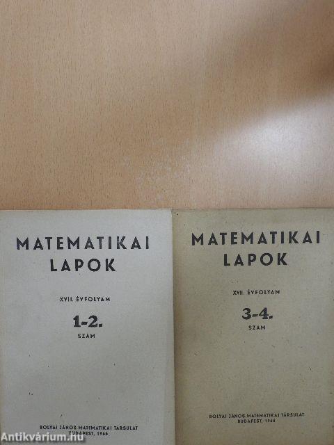 Matematikai lapok 1966/1-4.