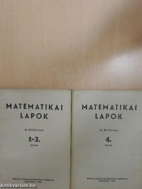 Matematikai Lapok 1960/1-4. 