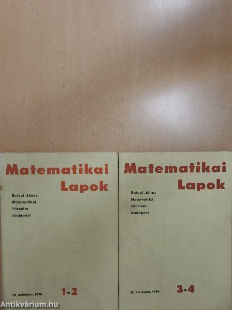 Matematikai Lapok 1970/1-4.