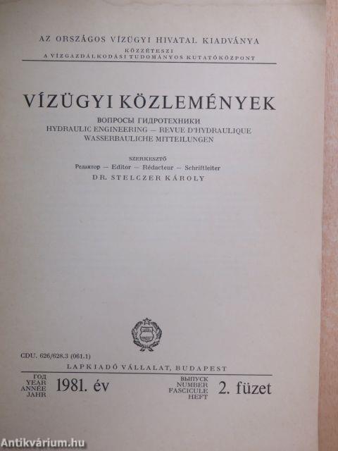 Vízügyi Közlemények 1981/2.