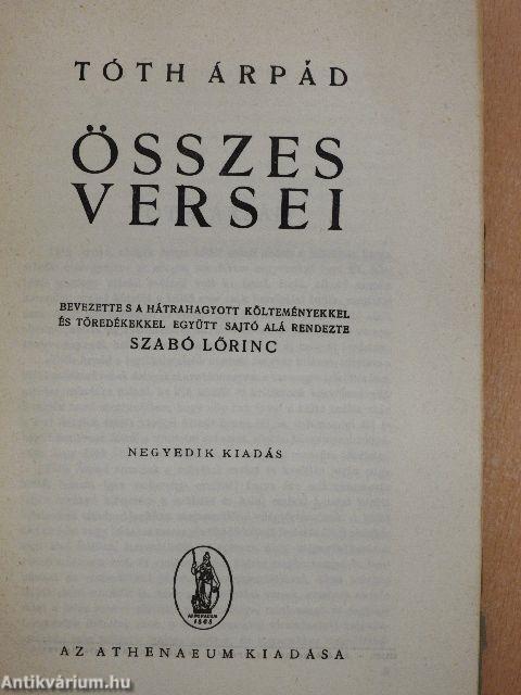 Tóth Árpád összes versei