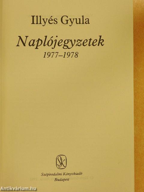 Naplójegyzetek 1977-1978