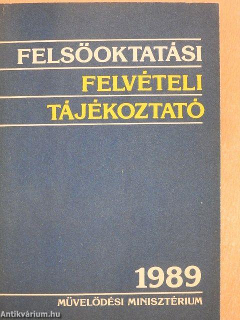 Felsőoktatási felvételi tájékoztató 1989