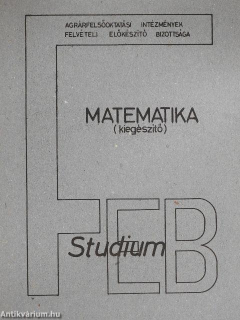 Matematika (kiegészítő) Studium 