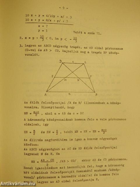 Matematika (kiegészítő) Studium 