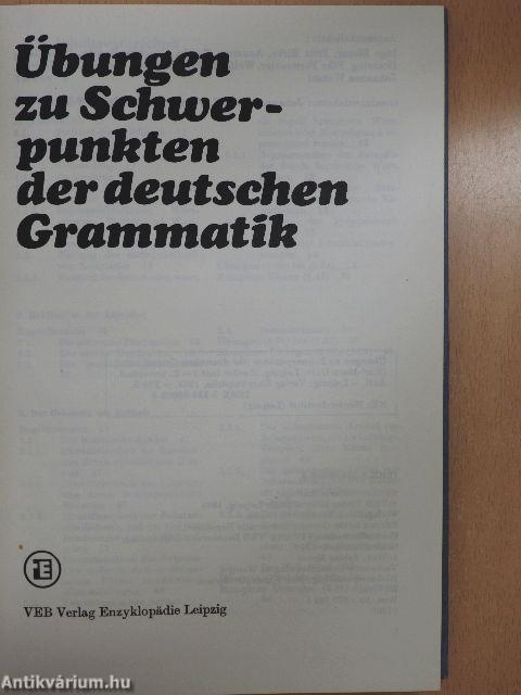 Übungen zu Schwerpunkten der deutschen Grammatik