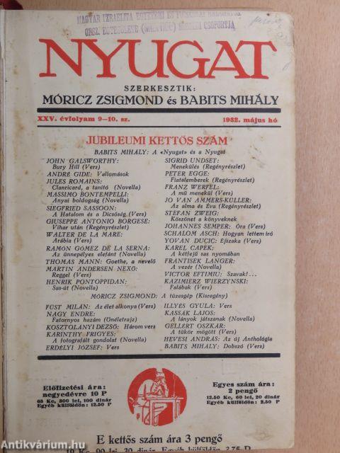 Nyugat 1932. (nem teljes évfolyam)(rossz állapotú)