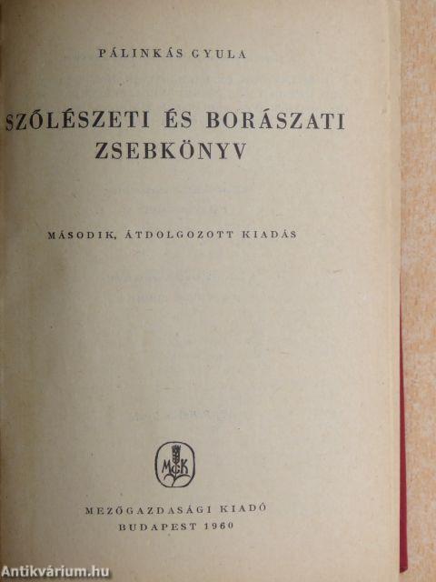 Szőlészeti és borászati zsebkönyv