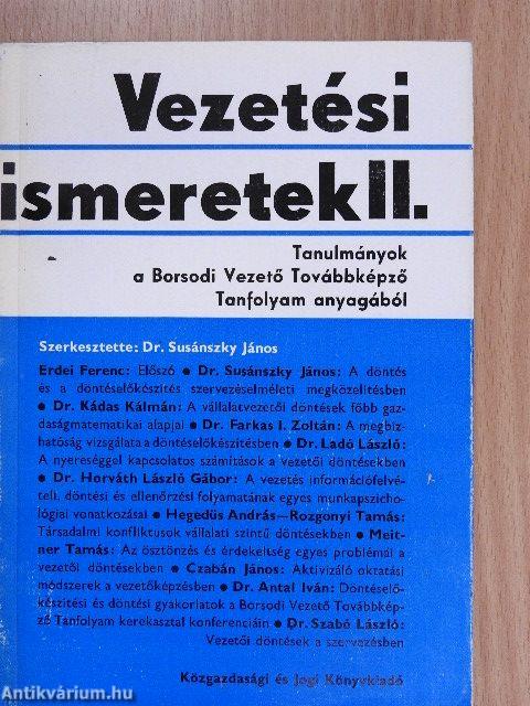 Vezetési ismeretek II.