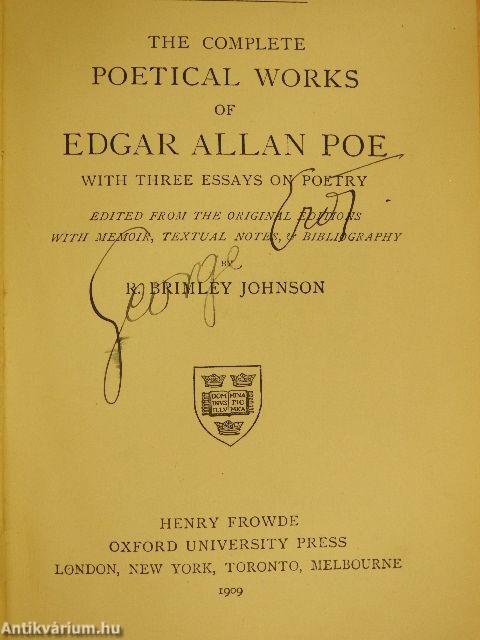The complete Poetical Works of Edgar Allan Poe