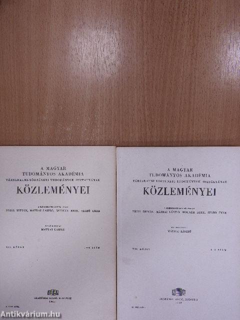 A Magyar Tudományos Akadémia Társadalmi-Történeti Tudományok Osztályának Közleményei 1962/1-4.