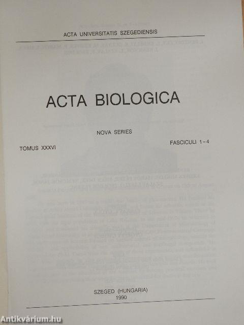 Acta Biologica Tomus XXXVI. Fasciculi 1-4.