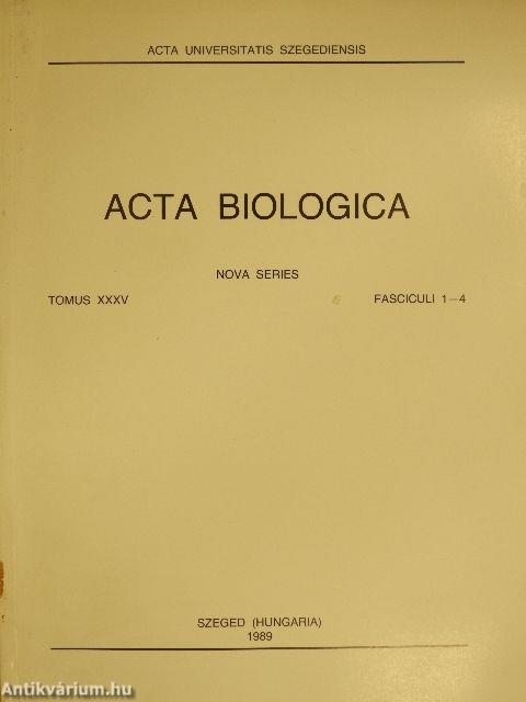 Acta Biologica Tomus XXXV. Fasciculi 1-4.