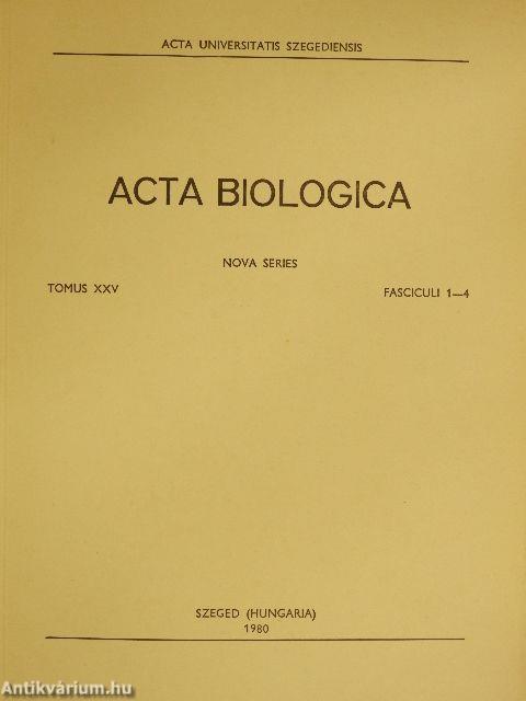 Acta Biologica Tomus XXV. Fasciculi 1-4.