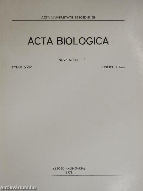 Acta Biologica Tomus XXIV. Fasciculi 1-4.