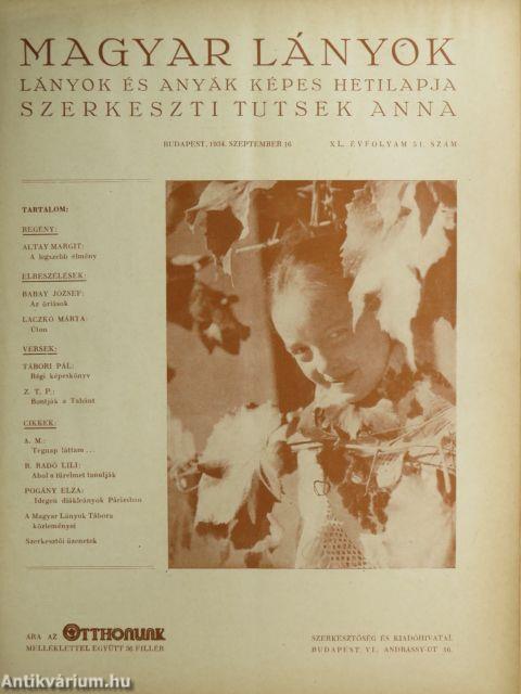 Magyar Lányok 1934. szeptember 16.