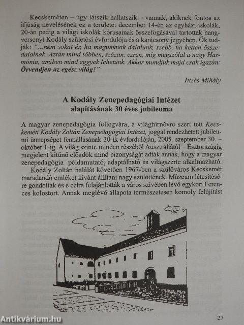 A Magyar Kodály Társaság Hírei 2005/3.