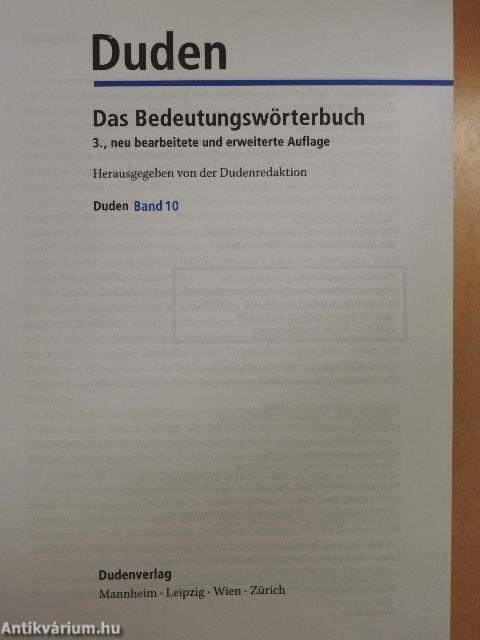 Duden 10 - Das Bedeutungswörterbuch