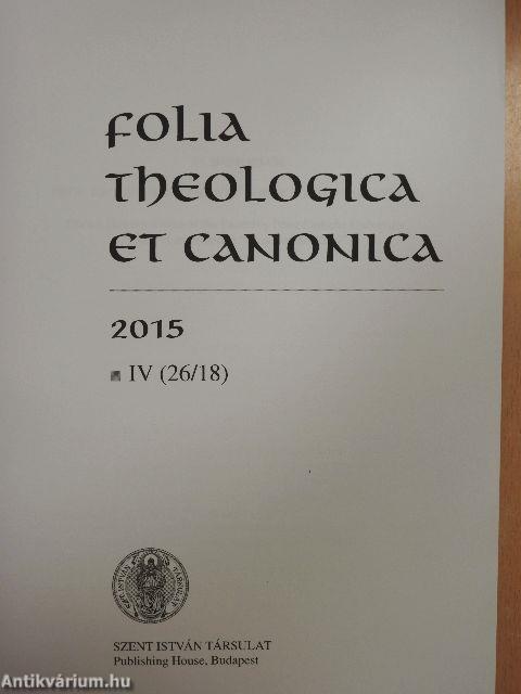 Folia Theologica et Canonica 2015