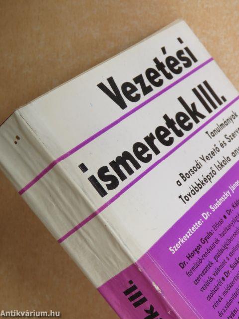 Vezetési ismeretek III.